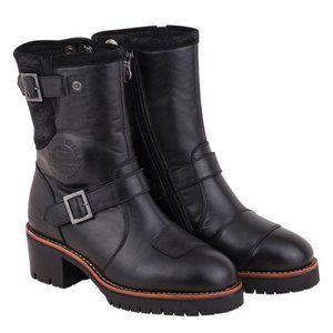 Women's Leather Engineer Riding Boot, Black - never worn!